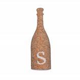 Letter S printed on a mini cork champagne bottle  