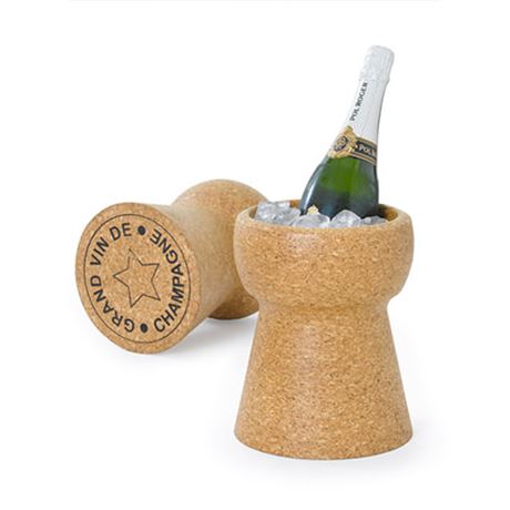 A cooler with bottle of champagne in it