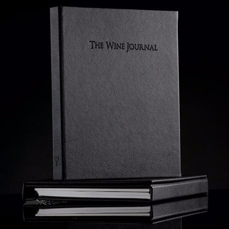 wine journal with black leather cover