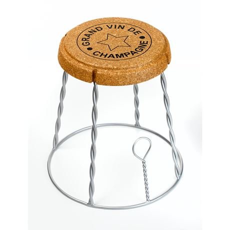 this XL muselet has a steel frame with cork top 