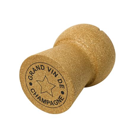 giant champagne cork flying through the air back