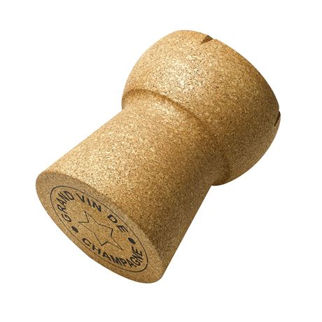 giant champagne cork flying through the air up