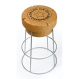 Top view of Champagne Cork Bar Stool Silver base