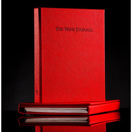 Two Wine Journal's with red leather covers 