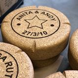 laser etched personalised cork tops for bar stool