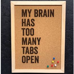 Cork Noticeboard 400 x 300mm - Tabs Open