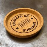 a personalised cork wine bottle coaster with print