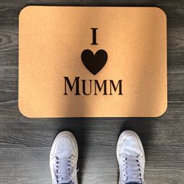 Luxury Large Cork Shower/Bath/Sauna Mat - I LOVE MUMM