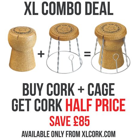 Giant Champagne Cork Stool and Wire Cage - SPECIAL COMBO DEAL