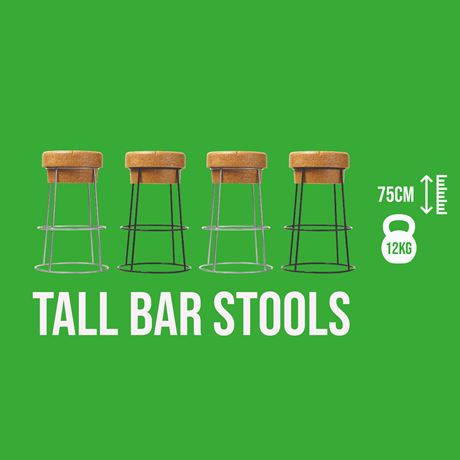 Tall Champagne Cork Bar/Breakfast Bar Stools - Black frame 