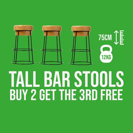 Tall Bar Stools (Black frame) - Buy 2 get the 3rd FREE