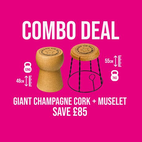 Giant Champagne Cork Stool and Wire Cage - SPECIAL COMBO DEAL
