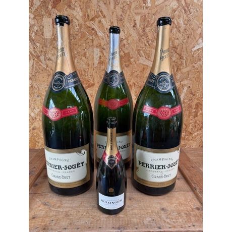 3 HUGE 6000ml (Methuselah) Laurent Perrier Jouet Champagne Bottles