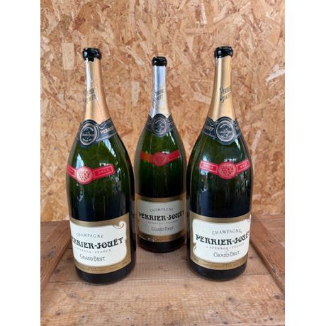 3 HUGE 6000ml (Methuselah) Laurent Perrier Jouet Champagne Bottles
