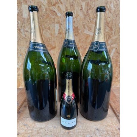 3 HUGE 6000ml (Methuselah) Laurent Perrier Jouet Champagne Bottles